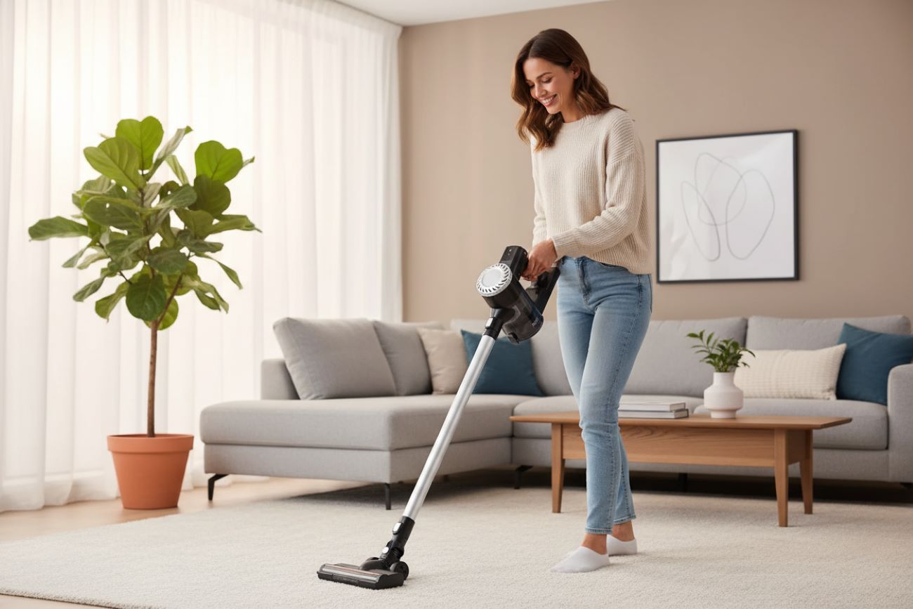 CleanMaxx AKU cyklónový tyčový a ruční vysavač s rotačním kartáčem 2v1 ATVSB-14864 černostříbrný 55